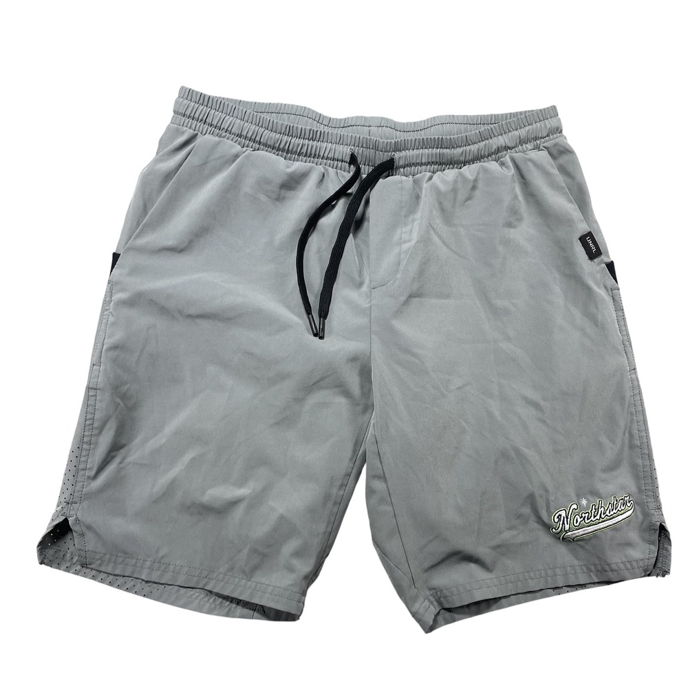 UNRL Shorts Mens Medium Gray Northstar Athletic Drawstring Gym 8" Inseam Running